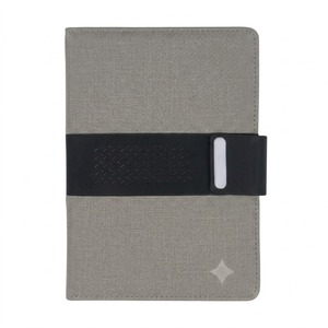 Aurelux <b>A5</b> PU Leather Case Bound Notebook Journal Business Executive Planner <b>Diary</b> Mesh Pattern Magnetic Strap Closure Blue Grey - Product Image 3