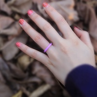 Bagues extensibles confortables et tendance pour hommes et femmes, en silicone de 3 mm en forme de diamant, disponibles en plusieurs couleurs