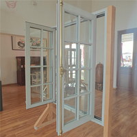 Fenêtre extérieure de villa de luxe DEMEA avec design de grilles françaises personnalisées pour maisons, fenêtre à battant en bois massif à double vitrage isolant