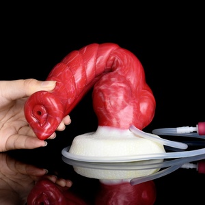 NNSX Fantasy Dog Wolf Knot Squirting <b>Dildo</b> With Sucker Silicone Multi Color Ribbed Stimulate Butt Plug Ejaculation Penis for Man - Product Image 2