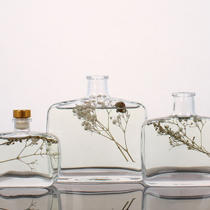 Bouteille de diffuseur en verre carré transparent de luxe avec bouchon vide de parfum de maison de longue durée-scellé - Product Image 4