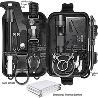 Kit de survie en plein air 24 en 1, ensemble d'outils d'urgence, étanche, pour le camping, la randonnée, trousse de premiers soins