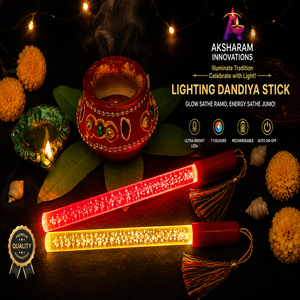 AKSHARAM INNOVATIONS Palos de Dandiya con Luces de Colores, Palos de Dandiya Iluminados, Diseño Ergonómico, Acrílico Duradero de Primera Calidad - Product Image 1