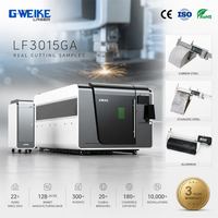 Mesin Pemotong Laser Fiber Tipe Tertutup Penuh Area 3000x1500 mm, Daya Tinggi 6kw, Presisi Tinggi untuk Plat Besi, CNC, Laser IPG Raycus