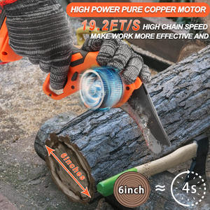 थोक ओएम डी पूर्ण मिनी इलेक्ट्रिक चेनसॉ लिथियम बैटरी 6 में गाइड बार 550w औद्योगिक उद्यान उपकरण लकड़ी काटने - Product Image 2