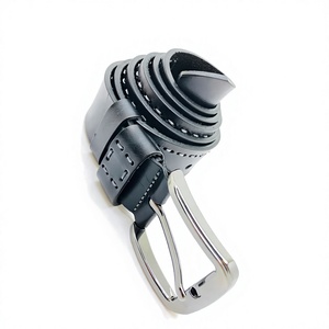 Cinturón de Cuero 100% Vacuno Personalizado OEM ODM con Hebilla Cuadrada de Acero, Ecológico, Vintage, para Hombre, Personalizable, de 38 cm de Ancho, Sólido, en Oferta - Product Image 4