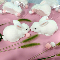 Jouet Squishy Lapin Blanc Mignon en Plastique, Doux et Humide, à Rebond Lent, Anti-Stress, pour Interaction Parent-Enfant, Cadeaux Promotionnels pour Salons Professionnels