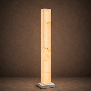 Lampe sur pied carrée haute en onyx translucide fait main pour villa - Product Image 4