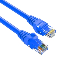 Cable de Red Ethernet LAN con Conector RJ45, Cable de Cobre Desnudo de 24 AWG, Cable de Conexión UTP Cat5e para Comunicación