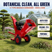 Broyeur de bois Kesen 15HP, 420cc essence, 120mm, mobile sur remorque, pour jardin, broyeur de branches d'arbre, machine à paillis, certifié CE ISO