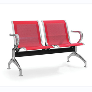 Sillas de espera Ssyou, fila de asientos con estructura metálica azul y reposabrazos para uso público en aeropuertos, hospitales y estaciones. - Product Image 4