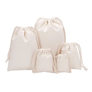 Pochette en toile de coton de haute qualité avec cordon de serrage, couleur naturelle, pochette cadeau pour bijoux avec logo personnalisé imprimé - Product Image 1