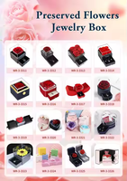 Cadeau de fête des mères Saint Valentin Rose éternelle fleur préservée dans une boîte-cadeau de bijoux avec je t'aime collier cadeau