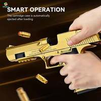 Desert Eagle Shell-Ejecting Soft Bullet Gun Toy Golden Realistic pour les garçons Safe Foam Bullets pour les amateurs de tir adultes