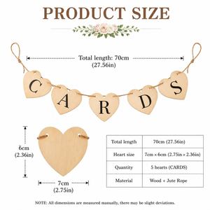 Rustic Wooden <b>Wedding</b> <b>Cards</b> Banner Heart Garland Bridal Shower Reception Party <b>Card</b> <b>Box</b> Decoration - Product Image 3