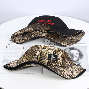 Nuevo Sombrero de Pescador de Doble Cara Unisex, Protección Solar para Viajes de Primavera/Verano, Diseño Bordado de Moda Urbana - Product Image 3