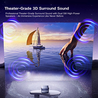 Projecteur de cinéma maison intelligent C6 Pro Business Android 9 4K avec Wi-Fi, 300 lumens, haut-parleurs stéréo HIFI intégrés, LED 3D, portable