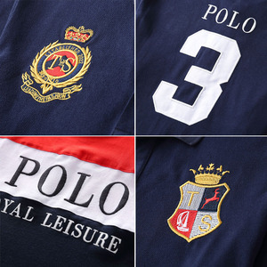 <span class=keywords><strong>Polo</strong></span> da Uomo di Alta Qualità in Piqué 100% Cotone, <span class=keywords><strong>Taglie</strong></span> Grandi, T-Shirt Sportive a Manica Corta con Ricamo 3D, Stile Americano - Product Image 6