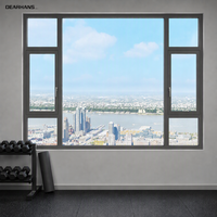 Jendela Casement Aluminium Thermal-Break Kustom dengan Kaca Tempered Low-E Ganda, Kedap Suara, Hemat Energi, Jendela Casement Cina