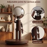 Lampe de table créative sur le thème de la lune pour chambre à coucher et canapé ; Pièce décorative en bois massif, lampe haut de gamme à trois couleurs et intensité réglable, respectueuse des yeux