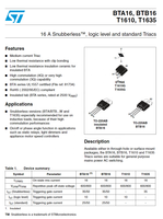 BTA16-800BWRG Détonateurs TRIACs 800V 168A 3 Broches (3 + Tab) TO-220AB Tube Isolé circuits intégrés ic puce BTA16-800BWRG