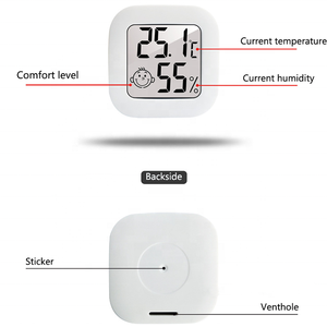 आराम इमोजी के साथ मिनी डिजिटल थर्मामीटर हाइग्रोमीटर, इनडोर तापमान आर्द्रता मॉनिटर मीटर, घर के लिए एलसीडी डिस्प्ले - Product Image 3