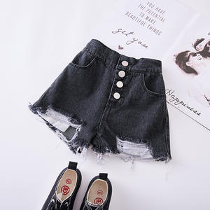 Shorts en jean taille haute pour filles, mode 2019, haute qualité, vente en gros - Product Image 2