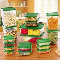 Ensemble de 17 boîtes en plastique pour réfrigérateur, boîte de conservation des aliments, grande capacité, boîte de conservation de la fraîcheur des légumes