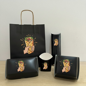 Boîte à shawarma au design créatif, forme d'oreiller, emballage pour crêpes, roti, tacos, boîtes pour nourriture <span class=keywords><strong>de</strong></span> rue, boîtes pour burritos, tacos - Product Image 2