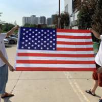 Bannière de drapeau mondial imprimée sur tissu polyester, conception personnalisée en gros