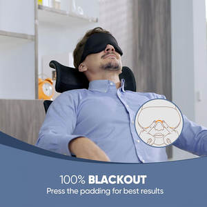 โฟมหน่วยความจํา 3D แบบปรับได้ฉลากส่วนตัวหรูหราที่กําหนดเองเดินทางกลางคืนปกปิดการนอนหลับตาหน้ากากนอนหลับพร้อมแผ่นจมูกและยางยืด - Product Image 4