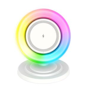 <span class=keywords><strong>Chargeur</strong></span> sans fil magnétique multifonctionnel avec haut-parleur BT, veilleuse LED à intensité variable pour la décoration de la maison, la chambre à coucher, le bureau, le cadeau - Product Image 2