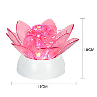 Vente en gros Lampe d'offrande de Bouddha LED Lotus coloré Fournissant une lampe jamais brûlante bouddhiste