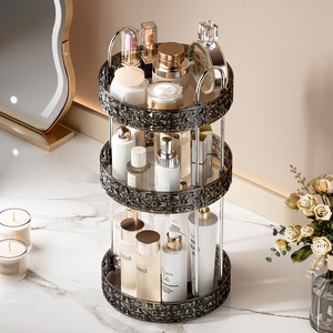 1pc Accessible Luxury <b>Rotating</b> Cosmetics Storage Box Desktop High-end Makeup Brush Storage Tube Lipstick Cosmetics Dressing - Product Image 4