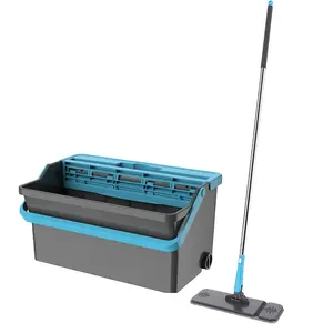 Hands Free Home Floor Cleaning Separates Dirty and Clean Water Magic Flat Mop Bucket System