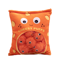 Coussin en peluche Kawaii en forme de collation, adorable coussin rembourré en forme de sac de chips, jouet en peluche alimentaire orange avec mini-collations, décoration de chambre, vente en gros