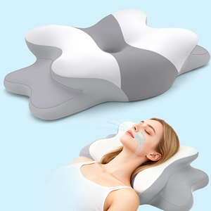 Oreiller cervical en mousse à mémoire de forme pour soulager les douleurs cervicales, oreillers ergonomiques orthopédiques en forme de papillon pour dormeurs sur le côté et sur le dos - Product Image 1
