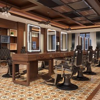 Foshan SENZHI professionnel personnalisé miroir en bois Salon miroir Station maquillage miroir pour salon de coiffure salon meubles