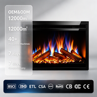 Insert de cheminée électrique multi-flammes à encastrer, chauffage de cheminée encastré, 1500W, avec télécommande