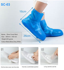 Surchaussures montantes en silicone réutilisables, protection imperméable antidérapante pour activités de plein air - Product Image 3