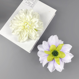 Tête de dahlia artificielle 14 cm en soie pour décoration de mariage, arrangement floral, ornement de boîte cadeau - Product Image 4