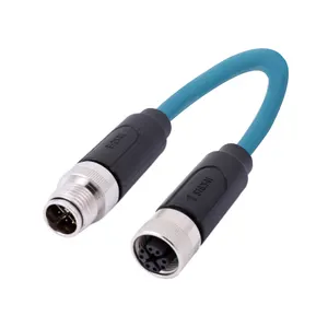 Factory Supply M12 To M12 Cable Moulded On Cable M12 Connectors Waterproof Electric Industrial Cable