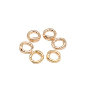 Fábrica Atacado 14K Banhado A Ouro Duplo Buraco Porco Nariz Anel Conexão End Anel DIY Bead Pulseira Colar Acessórios - Product Image 5