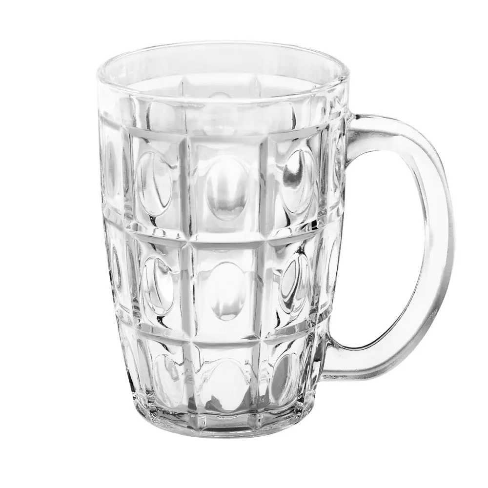 Verre à boisson transparent en forme de baril, 11oz, avec poignée, chope à bière, accessoire de cuisine