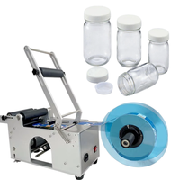 Machine d'étiquetage de bouteilles rondes semi-automatique, applicateur d'étiquettes autocollantes pour bouteilles en verre et en plastique, 110V 220V