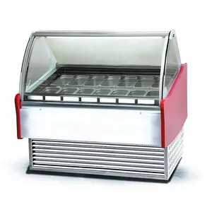 Gelato Refrigerated Showcase Popsicle Ice Cream Freezer Display Showcase