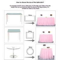 Jupe tutu en mousseline de soie pour fête d'anniversaire et banquet d'hôtel et nappe de mariage ensemble de décoration de table à gâteaux