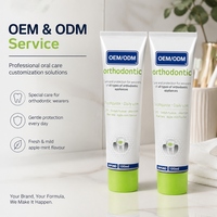 Dentifrice orthodontique OEM/ODM 100ml saveur pomme-menthe avec fluorure de sodium CPC et aloe vera pour soins dentaires quotidiens destiné aux porteurs d'appareils.