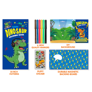 Nuevo Set de <span class=keywords><strong>Libro</strong></span> para Colorear con Pegatinas Hinchables Reutilizables de <span class=keywords><strong>Dinosaurios</strong></span>, Diseño Creativo de Escenas, Plegable en Tres Partes, para Niños y Estudiantes - Product Image 2