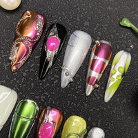 Faux ongles à presser en gel 3D fleuris peints à la main, lot de 10 pièces, courts, fantaisie, faits à la main, épais, en acrylique, pour la pose rapide